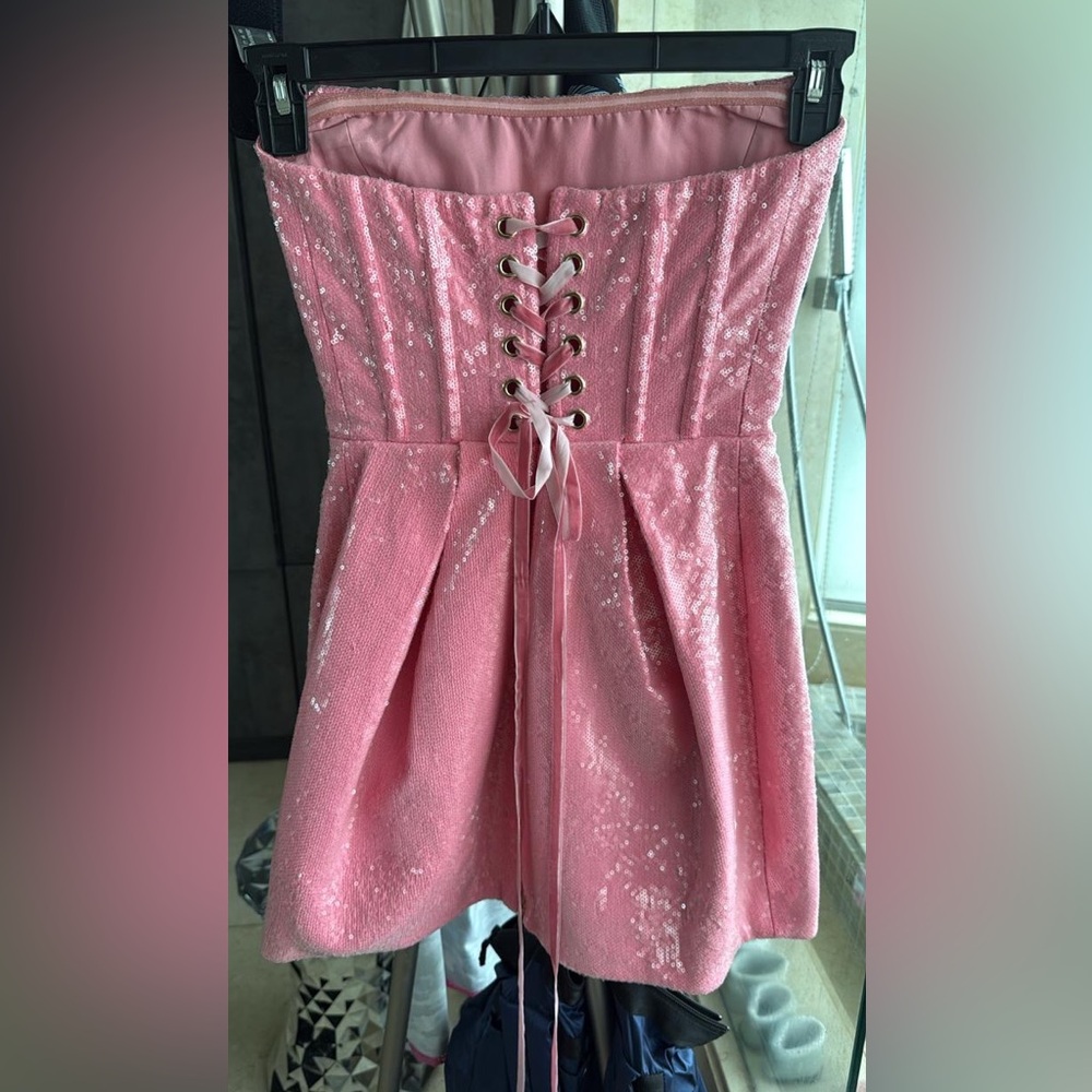 Maraya Sequin Corset Mini Dress in Pink - Picture 4 of 4